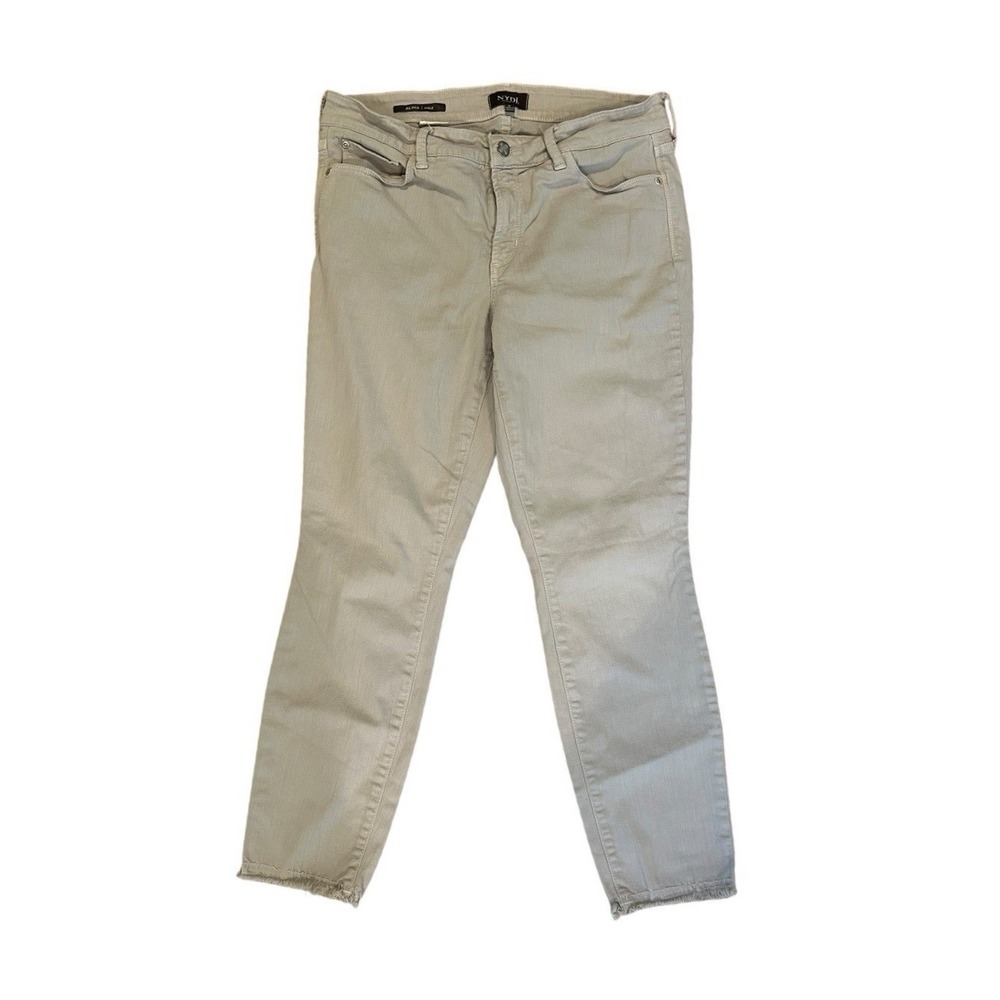 NYDJ Alina Raw Hem Ankle Jeans Lift Tuck Women (8) Stretch Lt Gray 32x26‎